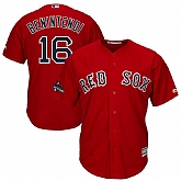 Red Sox 16 Andrew Benintendi Scarlet 2018 World Series Champions Team Logo Player Jersey Dzhi,baseball caps,new era cap wholesale,wholesale hats